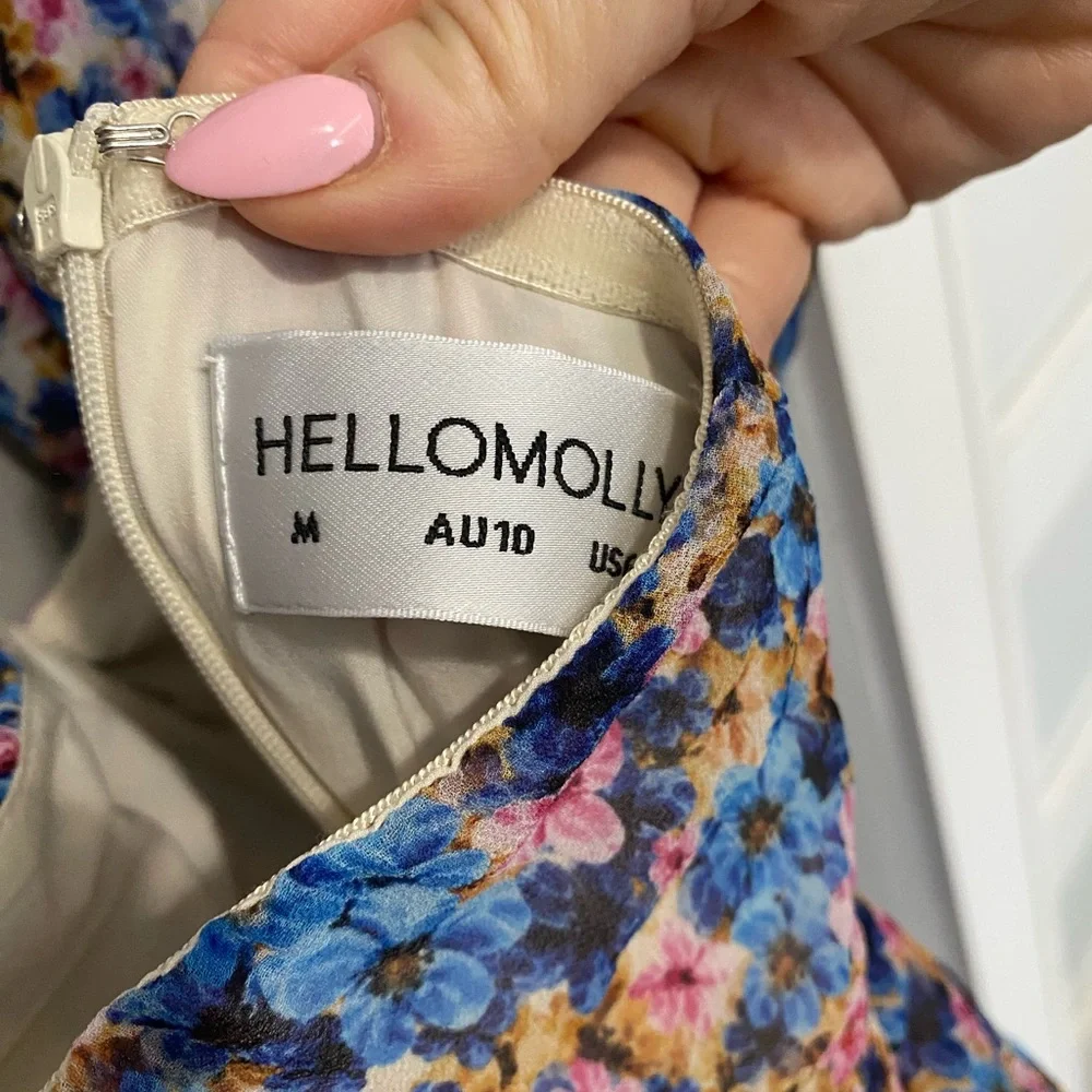 Hello Molly Blue Floral Asymmetrical Dress - Picture 6 of 6